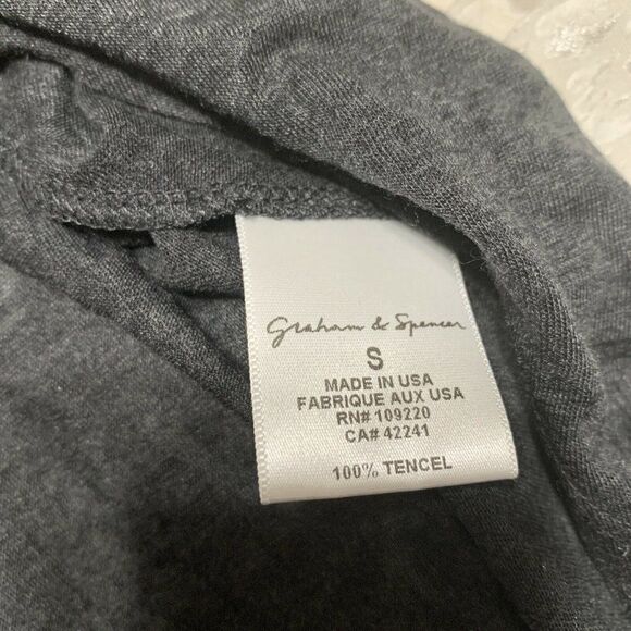 graham spencer solid charcoal gray rhinestone tank cowl neck top small - Picture 5 of 6